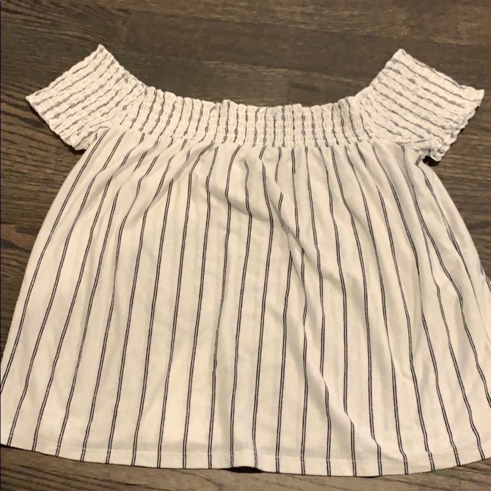 Off the Shoulder Striped American Eagle Top